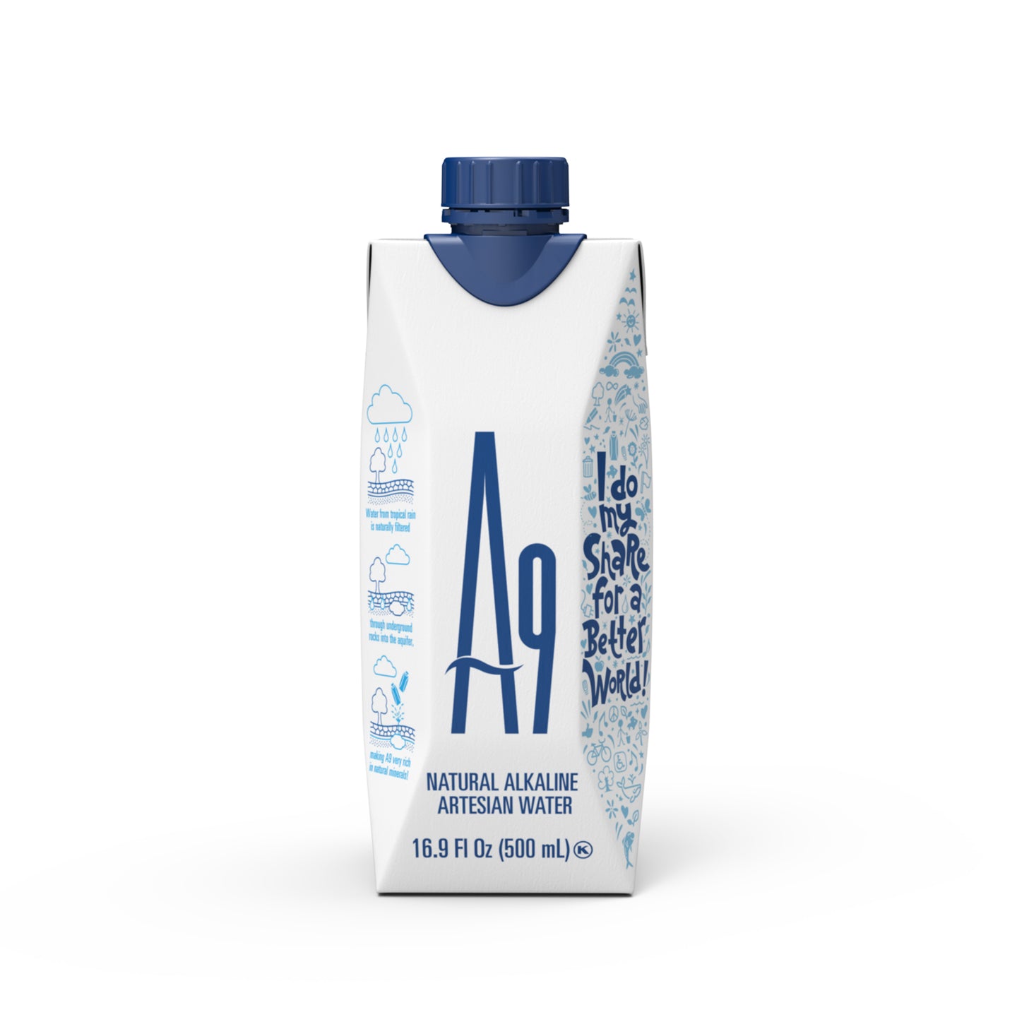 A9 Alkaline pH 9.6 Artesian Mineral Natural Water - Untouched and Unchanged, No additives, No Plastic, 16.9 Fl Oz Bottles - 140 CASES FULL PALLET