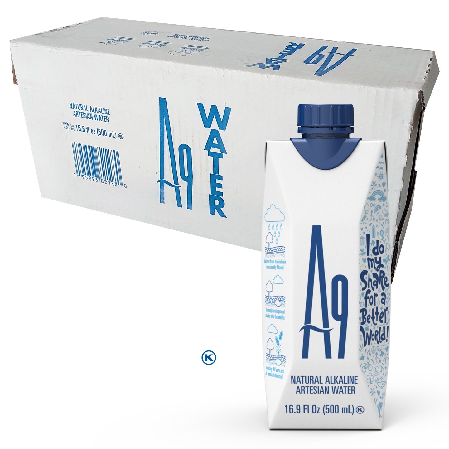 A9 Alkaline pH 9.6 Artesian Mineral Natural Water - Untouched and Unchanged, No additives, No Plastic, 16.9 Fl Oz Bottles - 140 CASES FULL PALLET